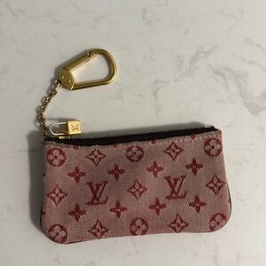 Authentic Louis Vuitton Denim Pink Key Cluster